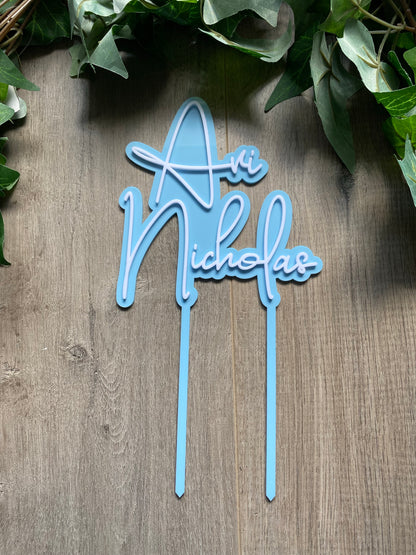 Medium 2 Layer Acrylic Cake Topper (12cm)