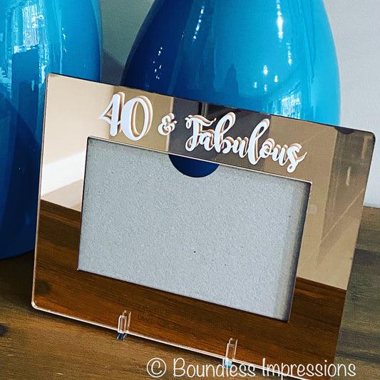 Custom Mirror Photo Frame with Stand