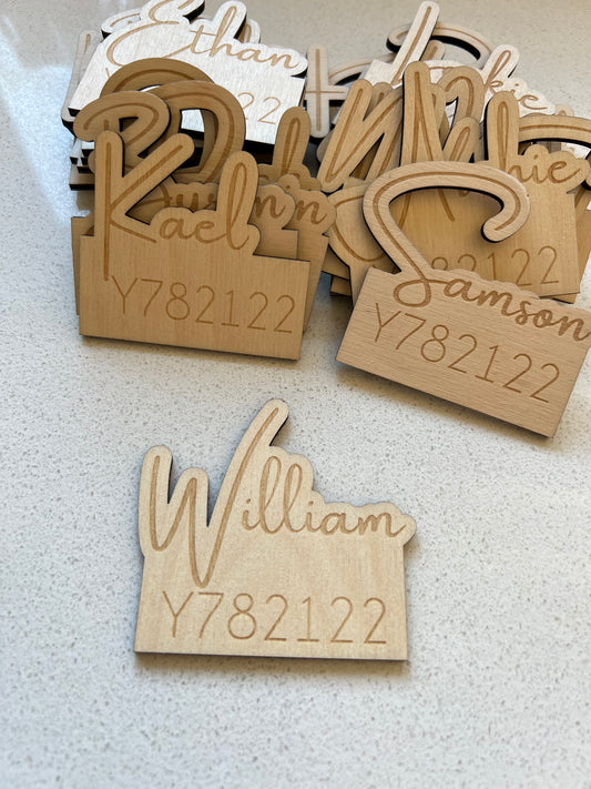 Timber Half Cut + Engraved Place Cards