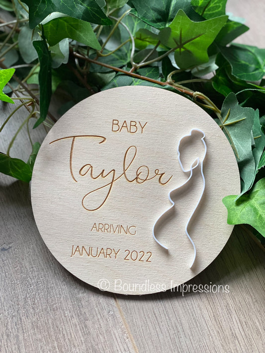 Pregnancy Announcement Plaque - 3D Art