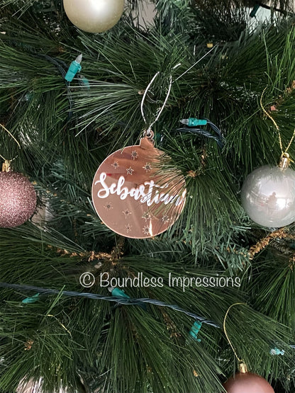 Personalised Mirror - Christmas Tree Ornaments