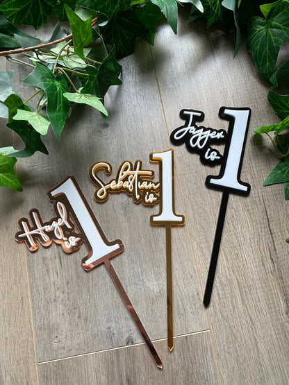 Name/Number Medium 2 Layer Acrylic Cake Topper (11cm)