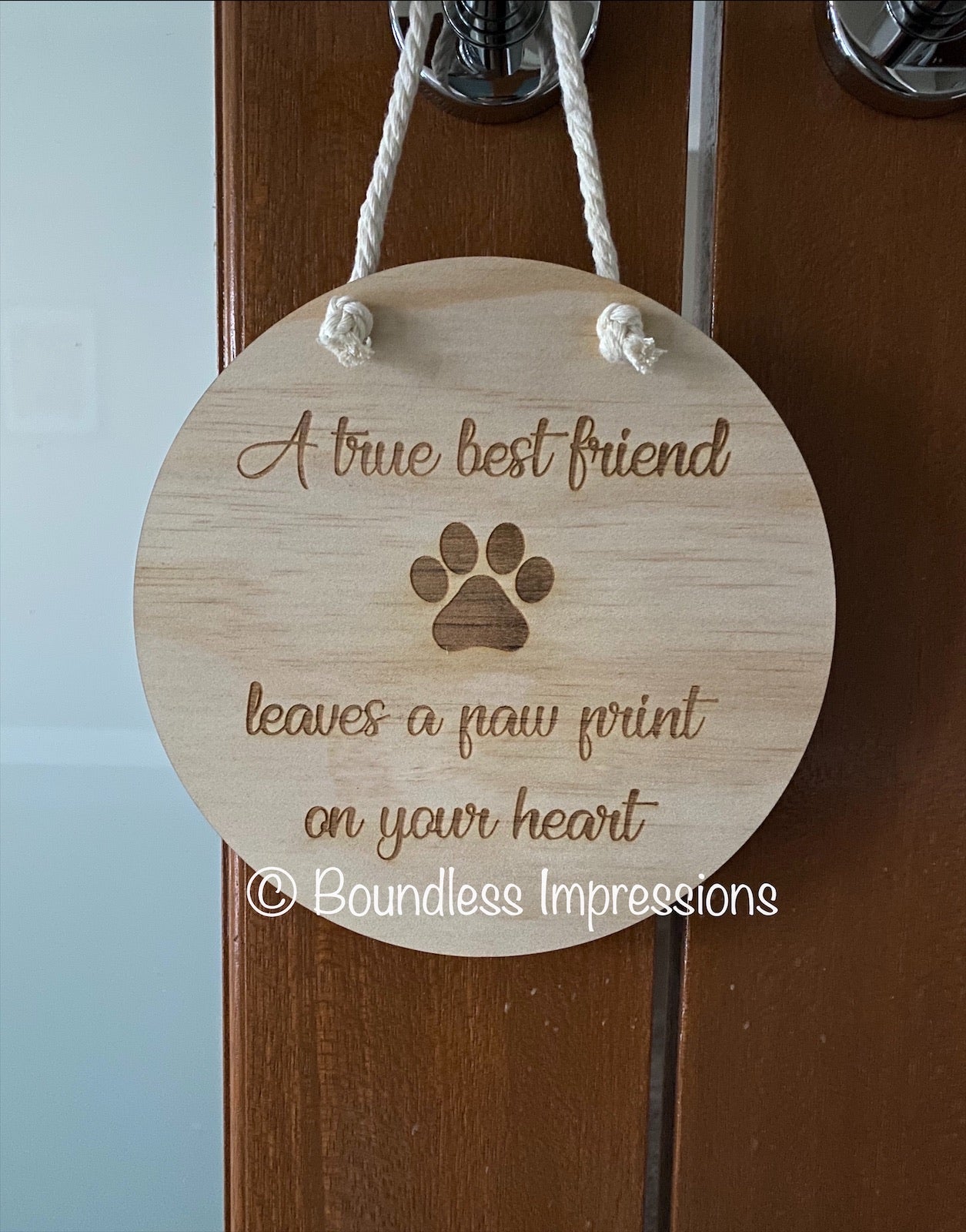 Engraved Timber Wall Plaque Round