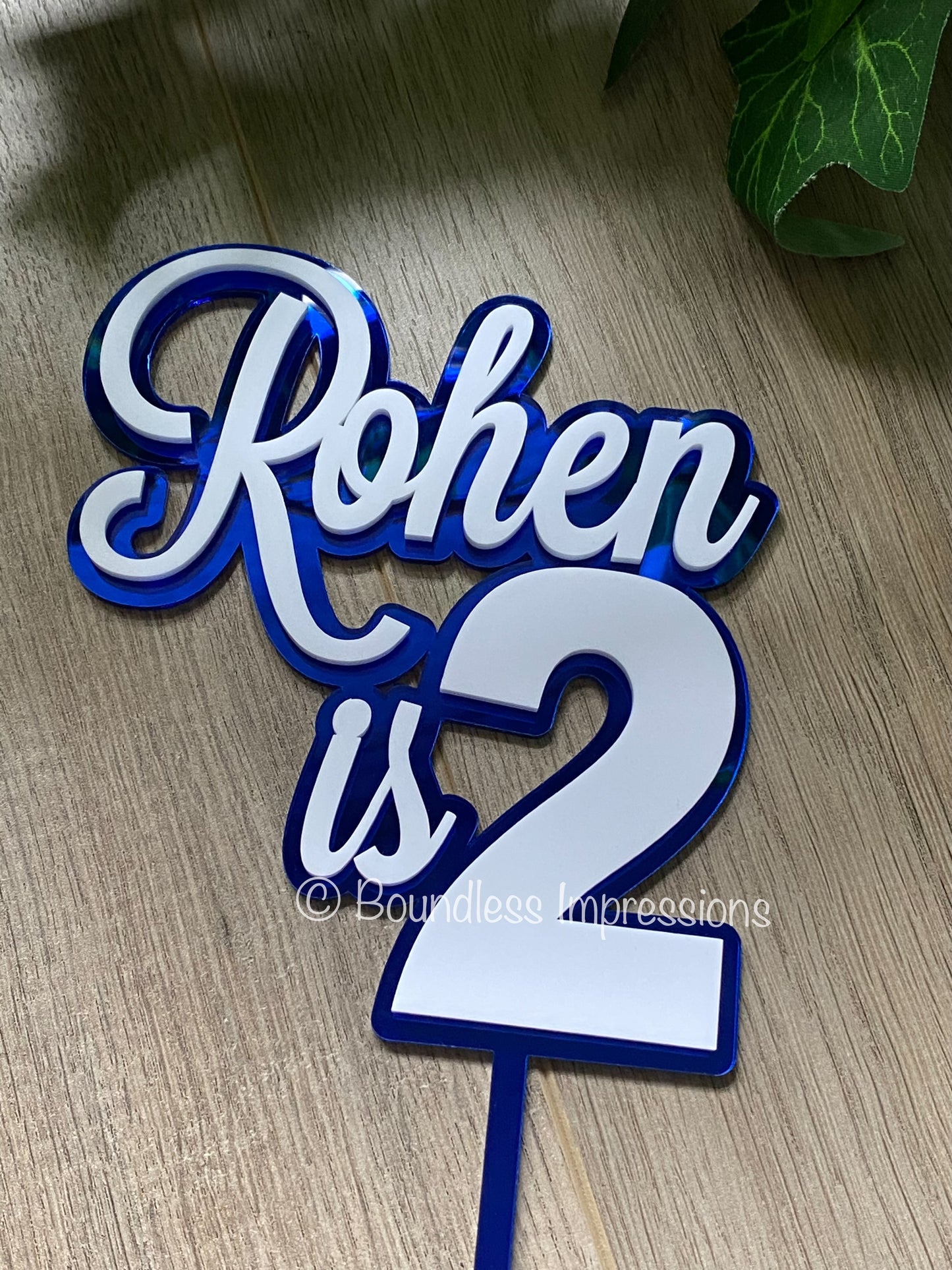 Large 2 Layer Acrylic Cake Topper (15cm)