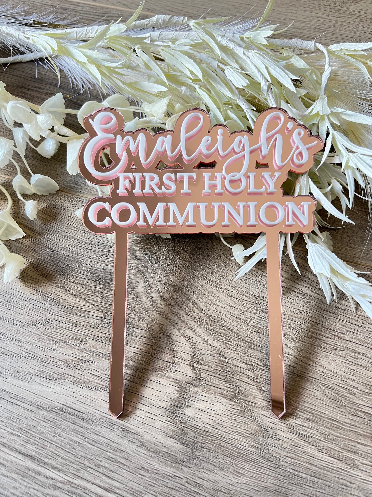 Large 2 Layer Acrylic Cake Topper (15cm)
