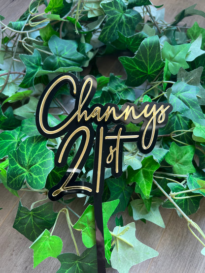 Large 2 Layer Acrylic Cake Topper (15cm)