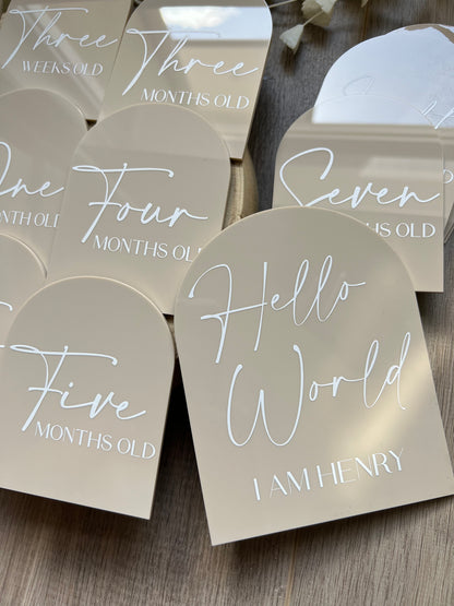 Acrylic Baby Milestone Discs - Arch (Set 16)