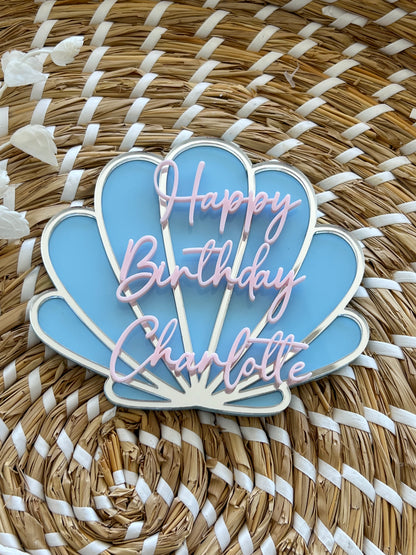 Mermaid Shell Acrylic Cake Topper