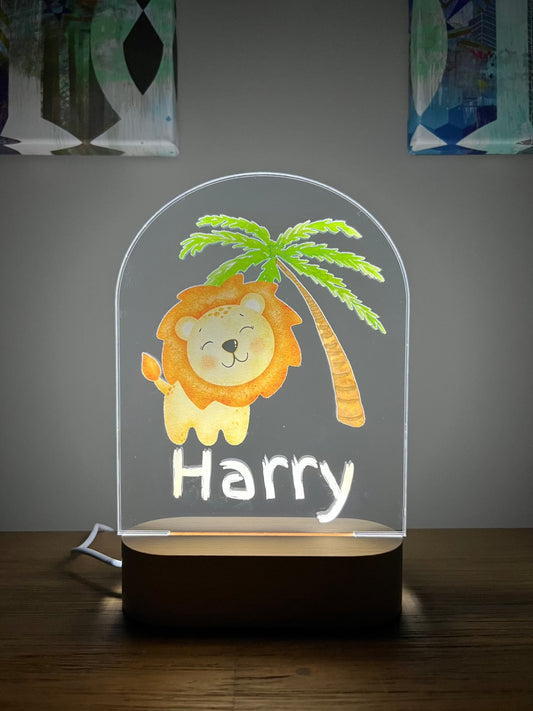 Personalised Arch Night Light - Printed Lion