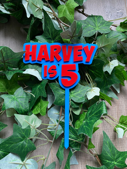 Colour Pop 'Name & Age' Cake Topper