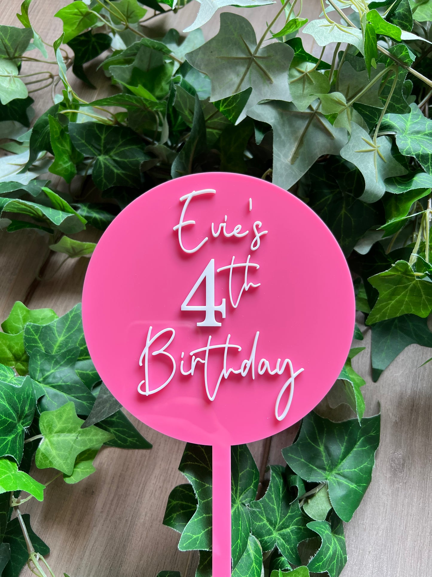 Round 2 Layer Acrylic Cake Topper