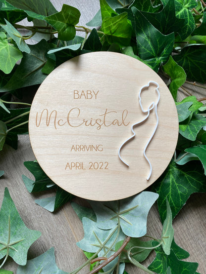 Pregnancy Announcement Plaque - 3D Art