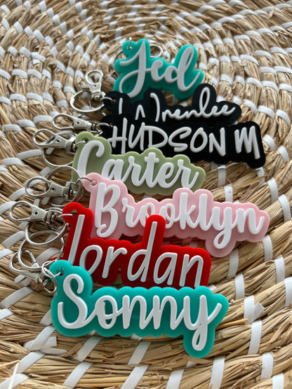 3D Name Keyring/Bag Tags