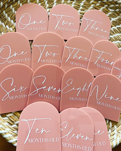 Acrylic Baby Milestone Discs - Arch (Set 16)