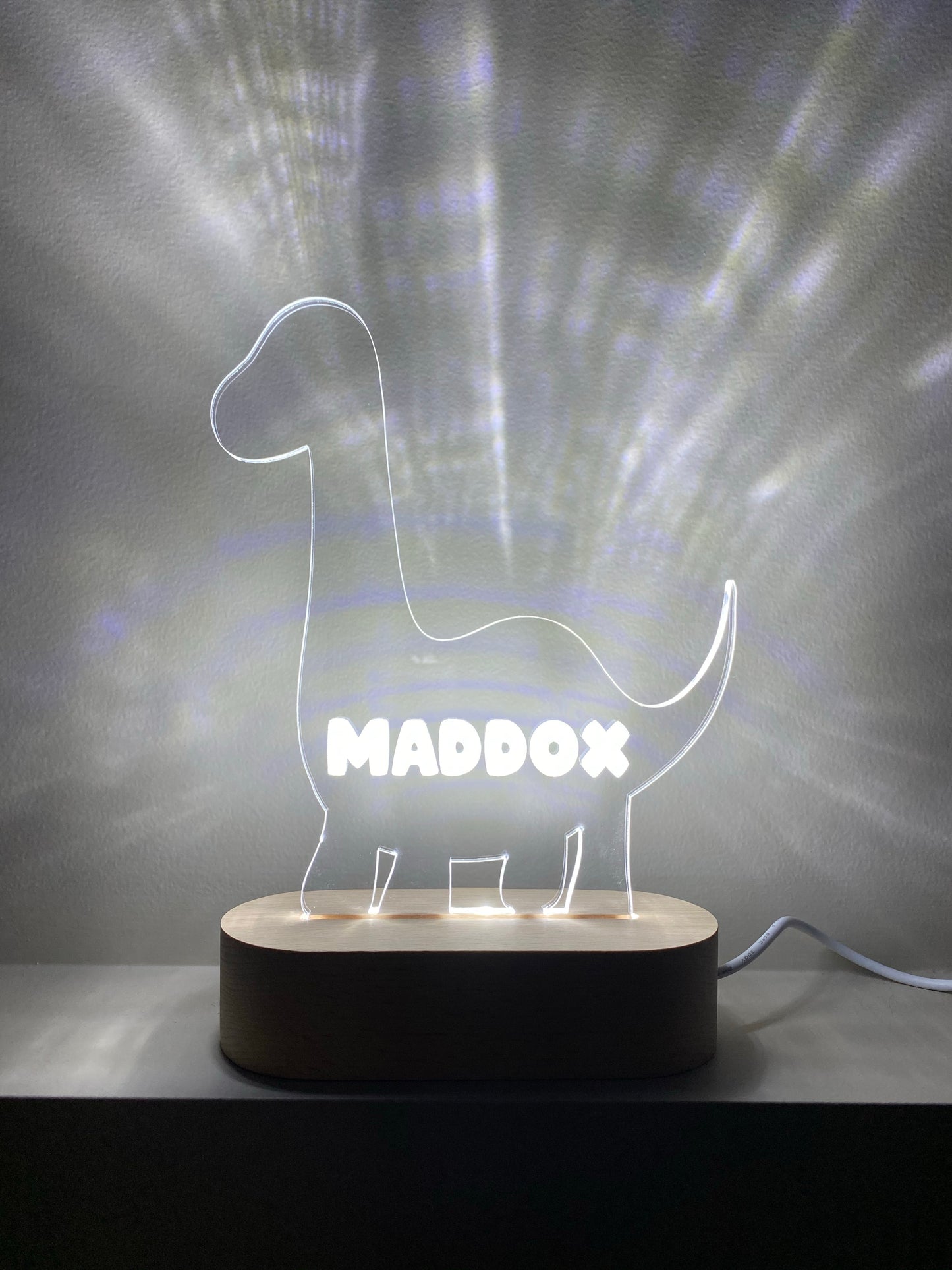 Personalised Cut Out Night Lights - Beech (White Light)