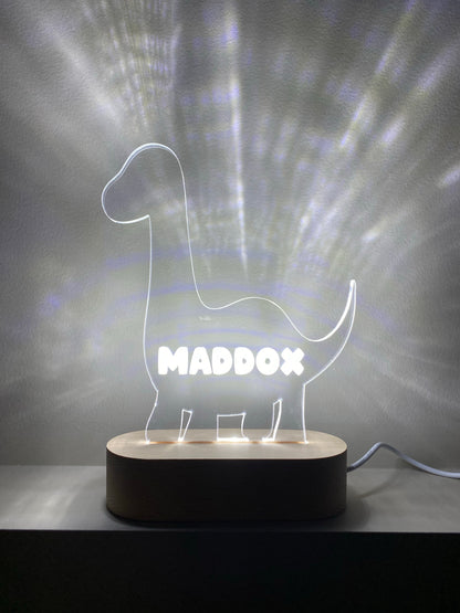 Personalised Cut Out Night Lights - Beech (White Light)