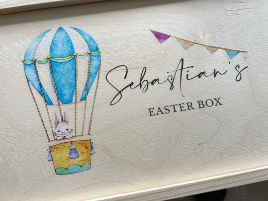 Printed Timber Easter Boxes (Hot Air Balloon Bunny)