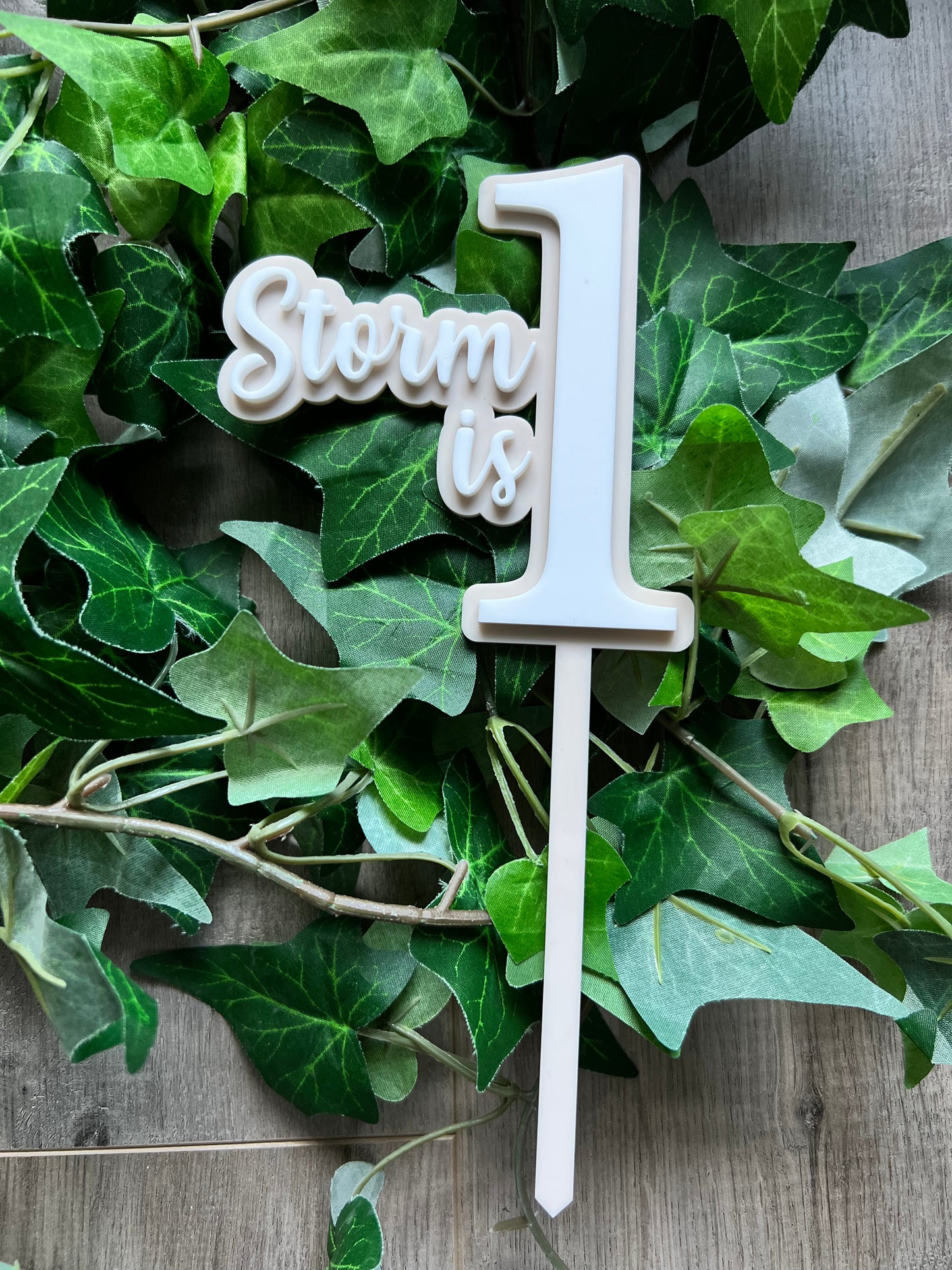 Name/Number Medium 2 Layer Acrylic Cake Topper (11cm)