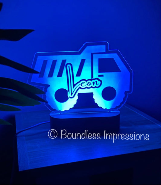 Personalised Tipper Truck LED Night Light
