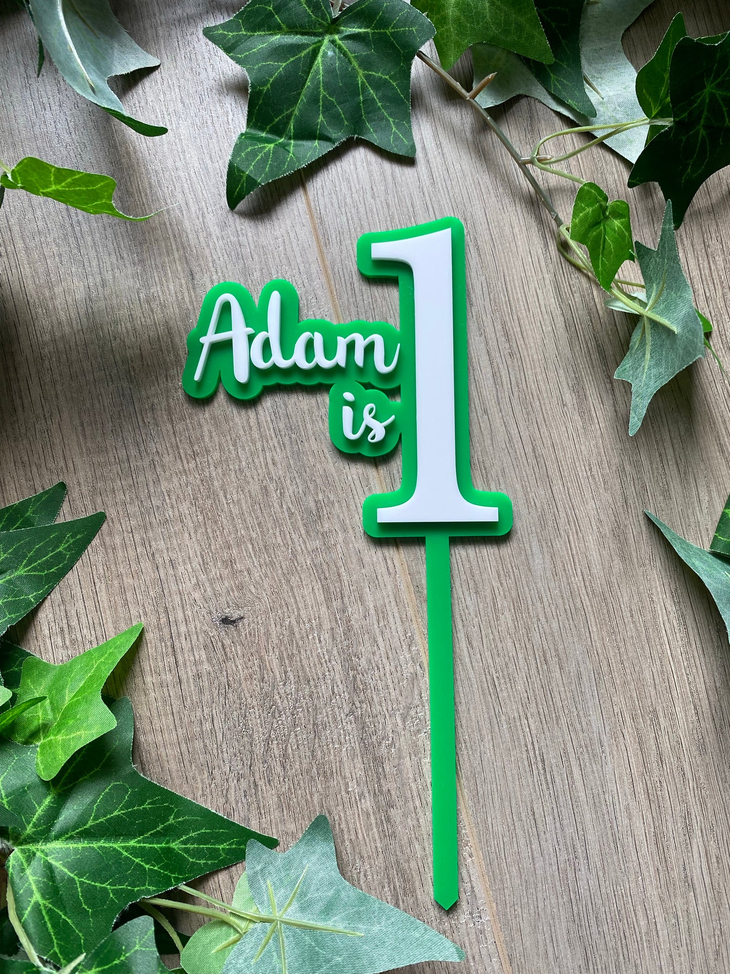 Name/Number Medium 2 Layer Acrylic Cake Topper (11cm)