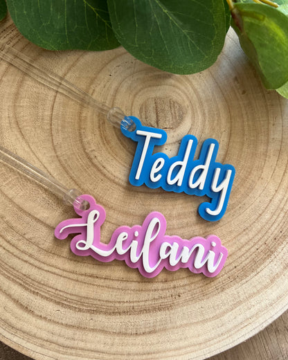 3D Name Keyring/Bag Tags