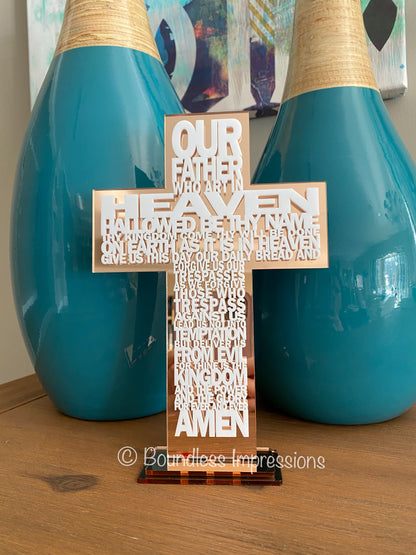 Acrylic 3D ‘Our Father’ Cross