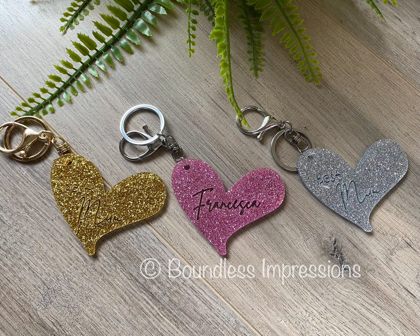 Personalised Acrylic Heart Keyring