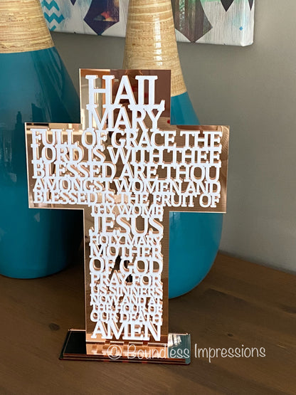 Acrylic 3D ‘Hail Mary’ Cross