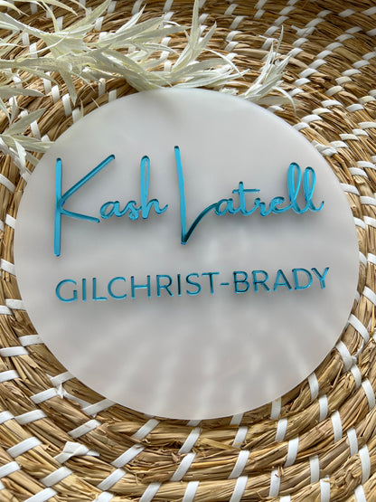 3D Acrylic Baby Announcement Plaque