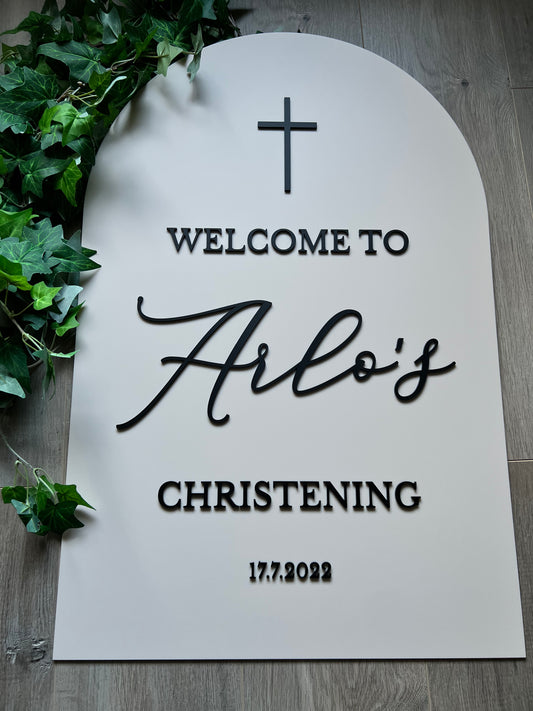 Large Arch 3D Acrylic Welcome Sign