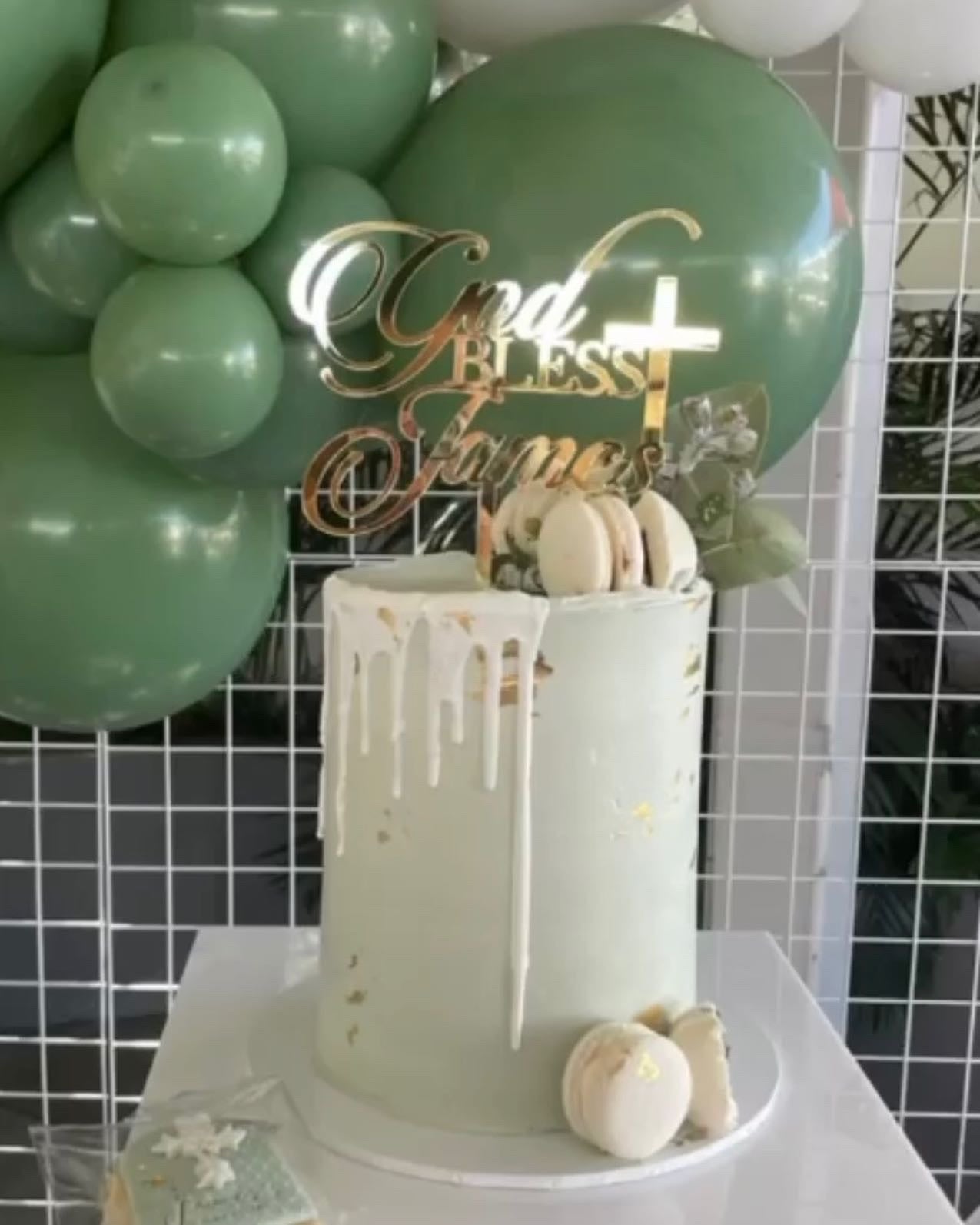 'God Bless' Acrylic Cake Topper