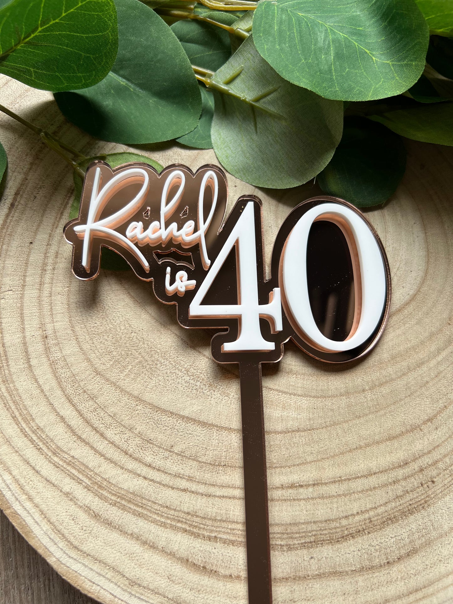 Name/Number Medium 2 Layer Acrylic Cake Topper (11cm)