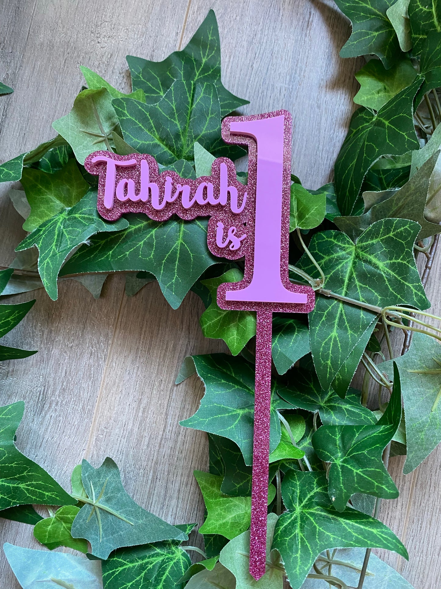 Name/Number Medium 2 Layer Acrylic Cake Topper (11cm)