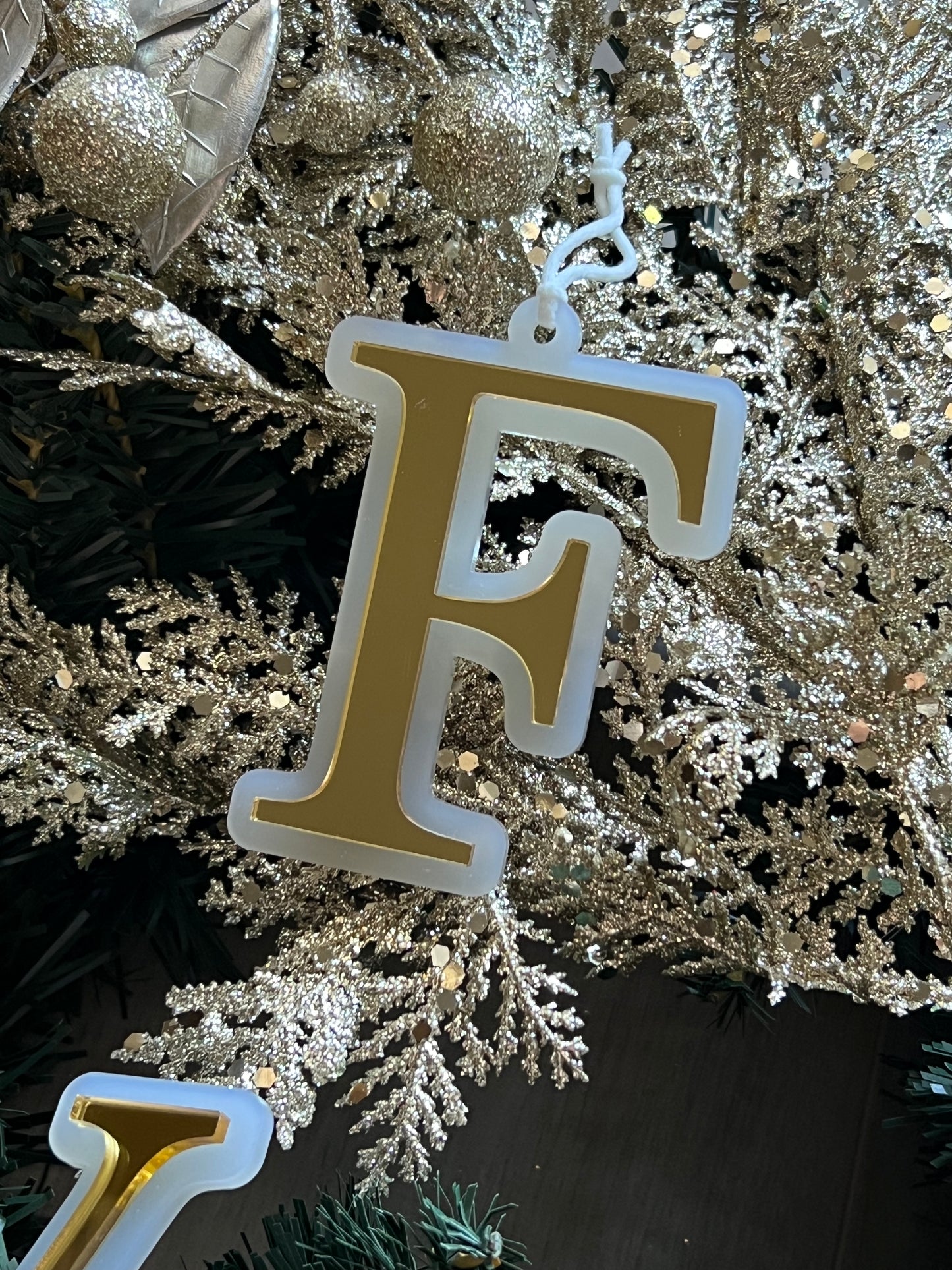 3D Initial Christmas Tree Ornament