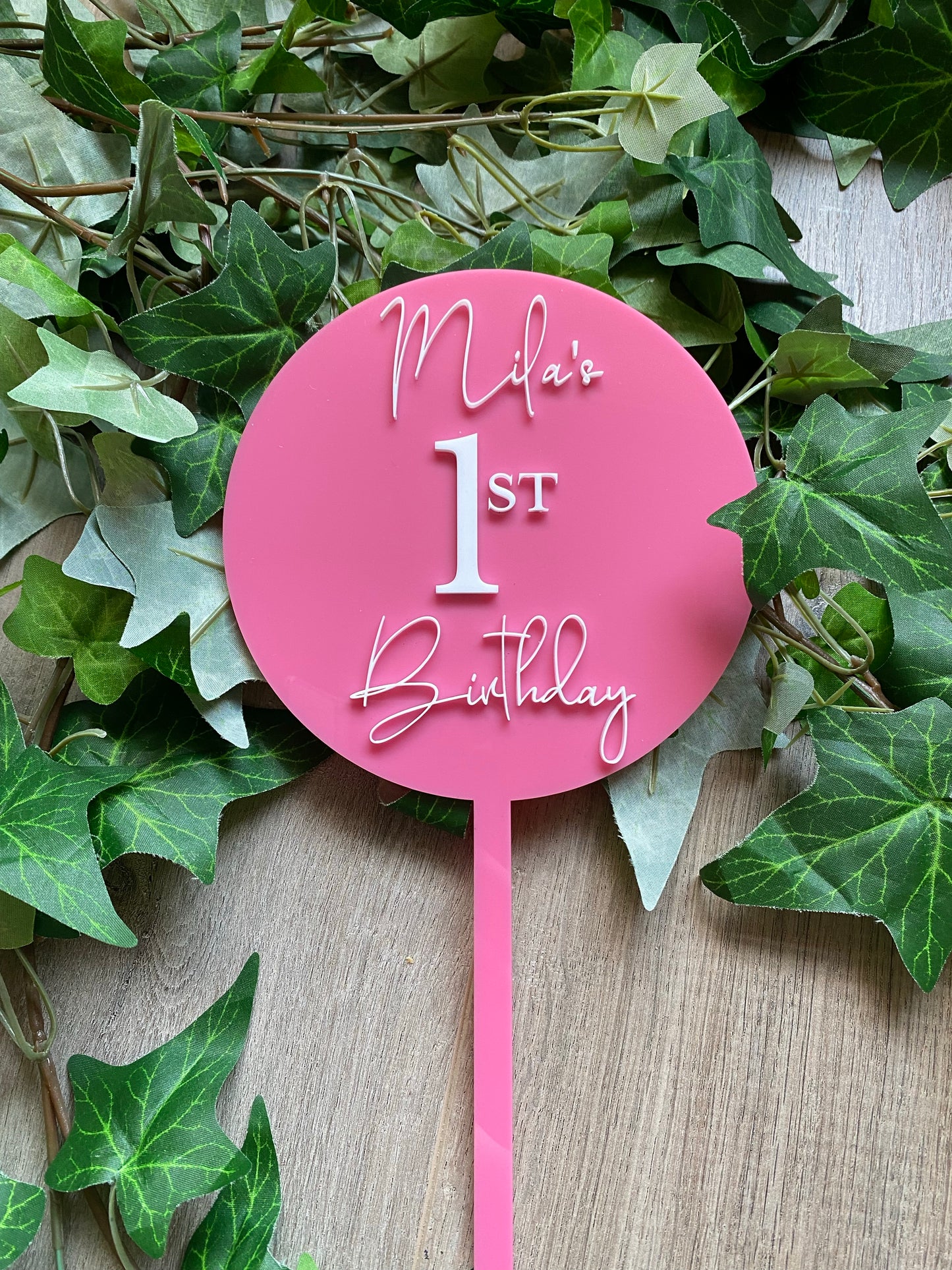 Round 2 Layer Acrylic Cake Topper