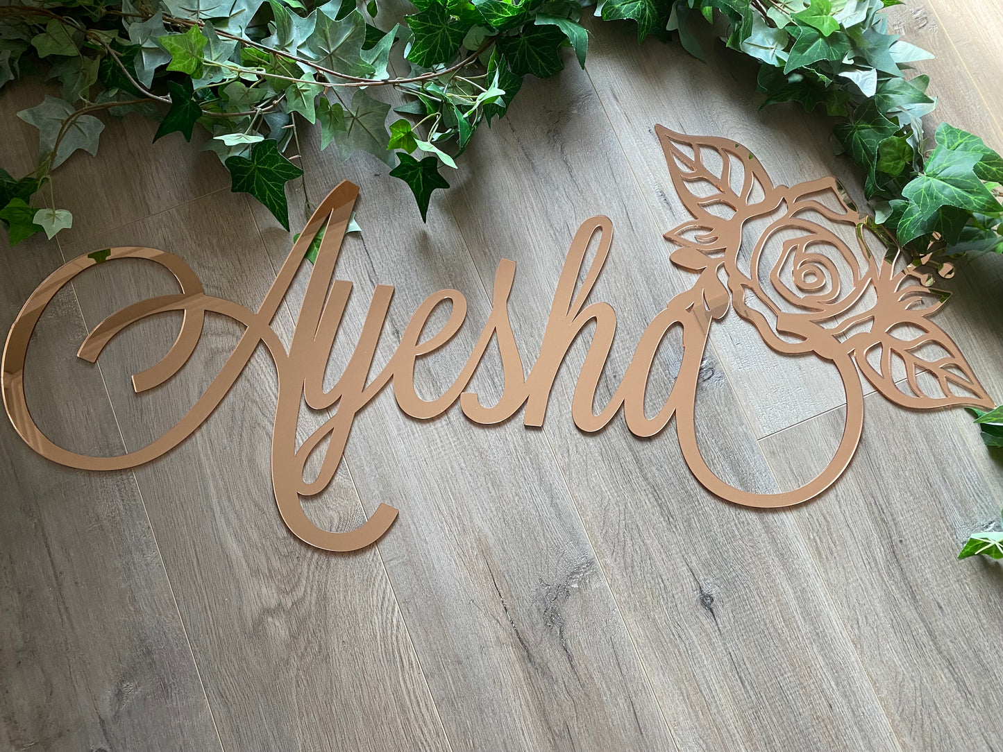 Name Plaque with Floral Design