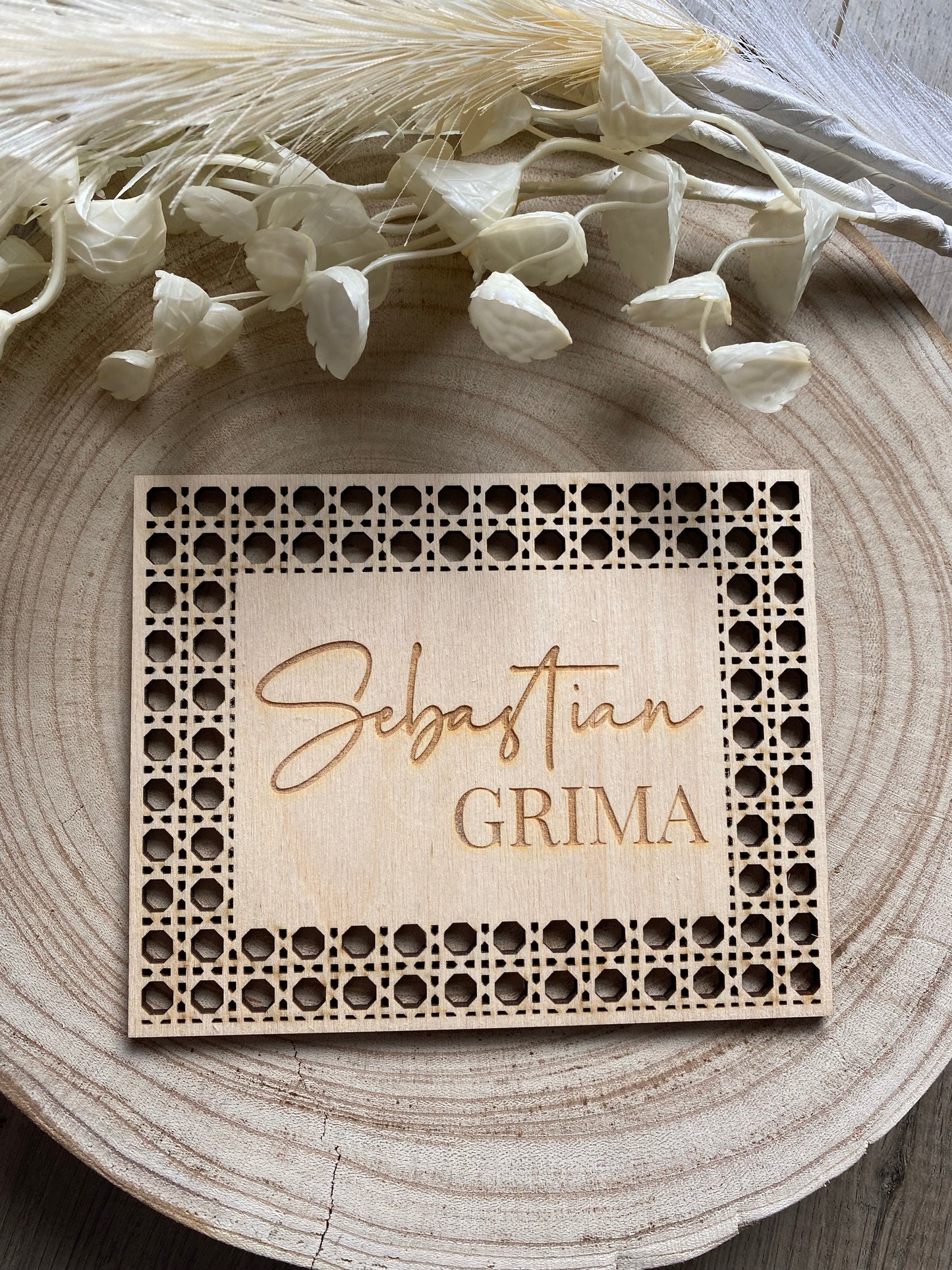 Rattan Birth Announcement (Rectangle)